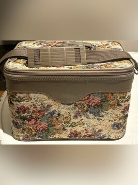Vtg Pioneer Express Floral Tapestry Train Bag